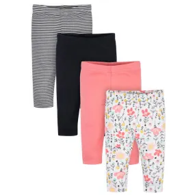4-Pack Baby Girls Garden Floral Pants