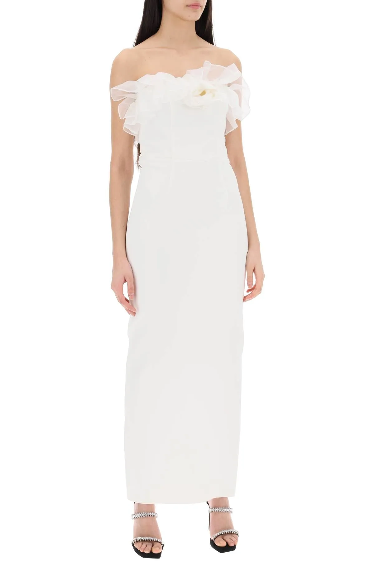 Alessandra rich strapless dress with organza details
