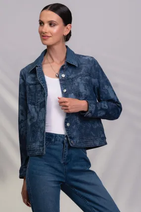 Alison Sheri Reversible Jacket Denim Blue Print A45071