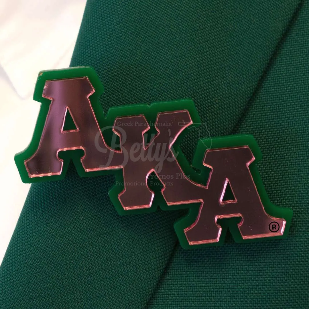 Alpha Kappa Alpha AKA Greek Letters Acrylic Lapel Pin