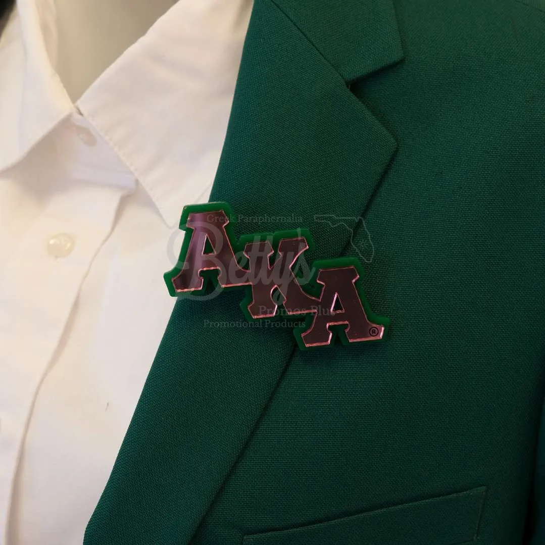 Alpha Kappa Alpha AKA Greek Letters Acrylic Lapel Pin