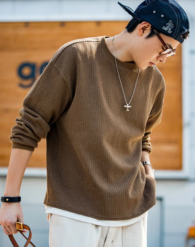 American Wool Knitwear Warm Lazy Pullover Men's Sweater