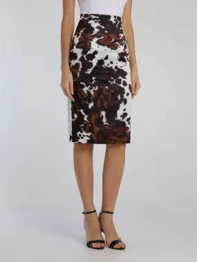 Animal Print High Rise Pencil Skirt