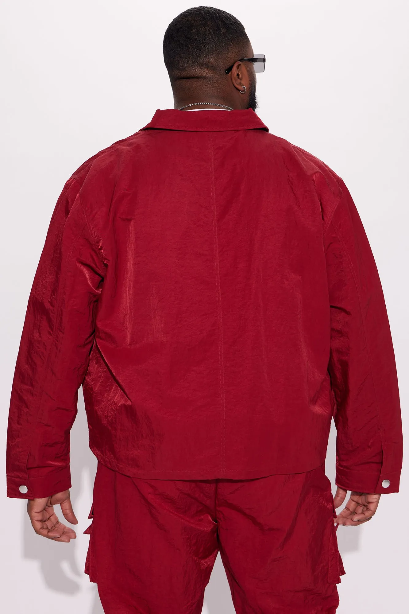 As It Was Nylon Coach Jacket - Burgundy