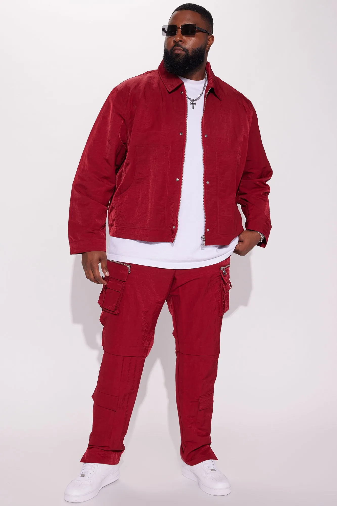 As It Was Nylon Coach Jacket - Burgundy