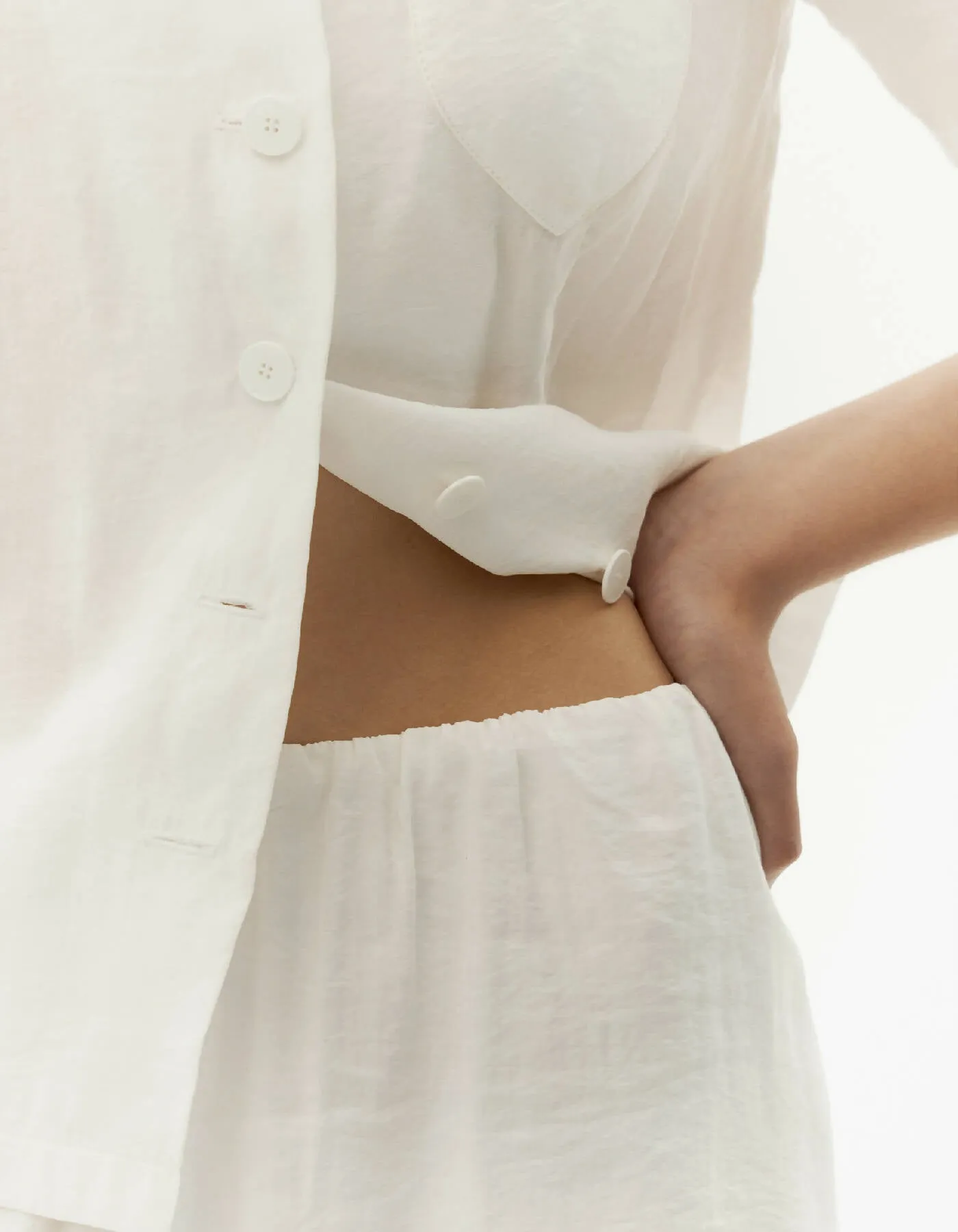 Balloon Short Skirt — White Color