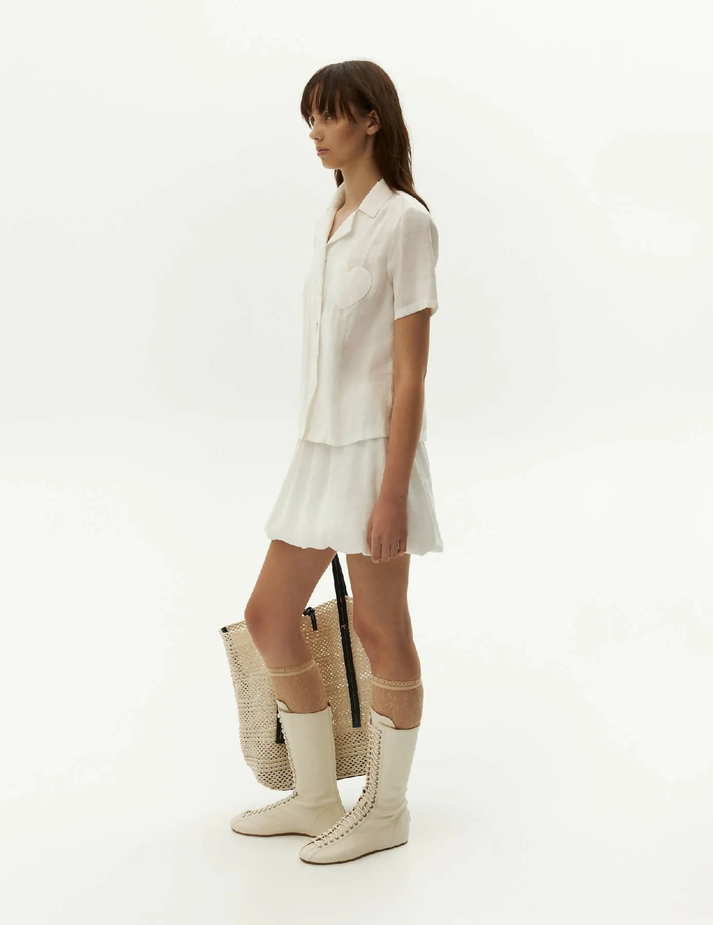 Balloon Short Skirt — White Color
