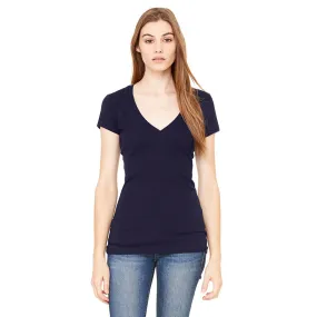 Bella   Canvas Women's Midnight Tissue Jersey Short-Sleeve Deep V-Neck T-Shirt