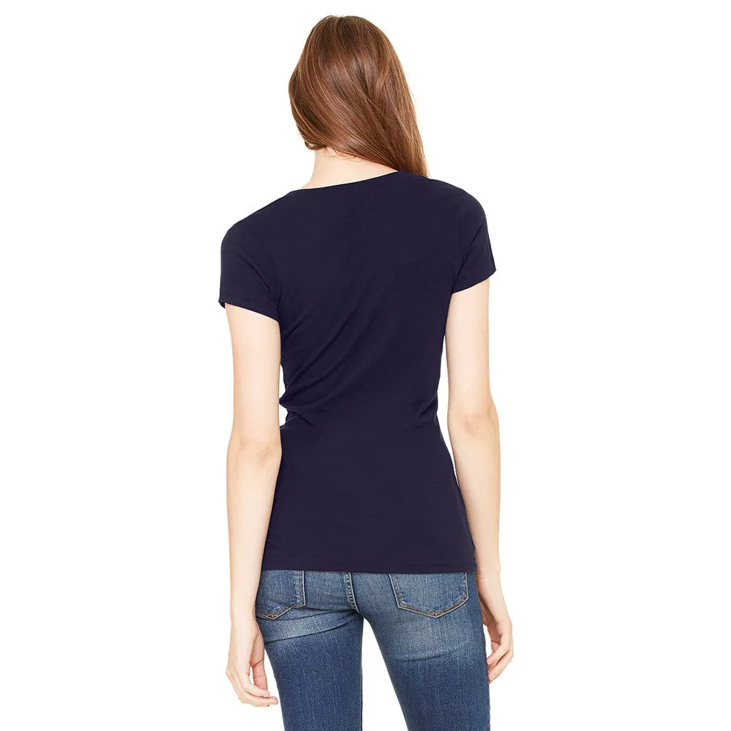 Bella   Canvas Women's Midnight Tissue Jersey Short-Sleeve Deep V-Neck T-Shirt