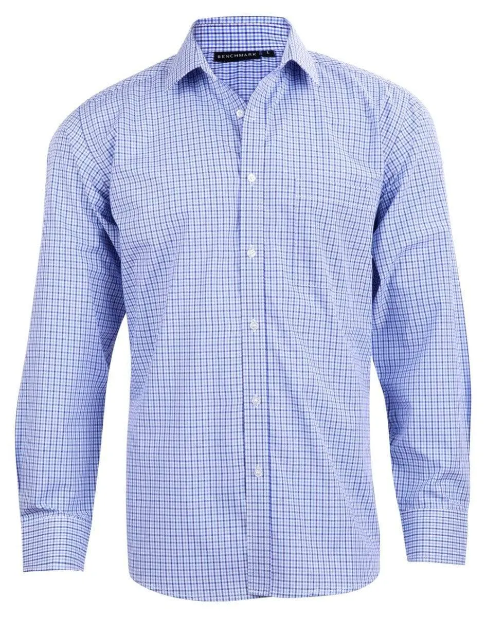 BENCHMARK Men’s Two Tone Gingham Long Sleeve Shirt M7320L