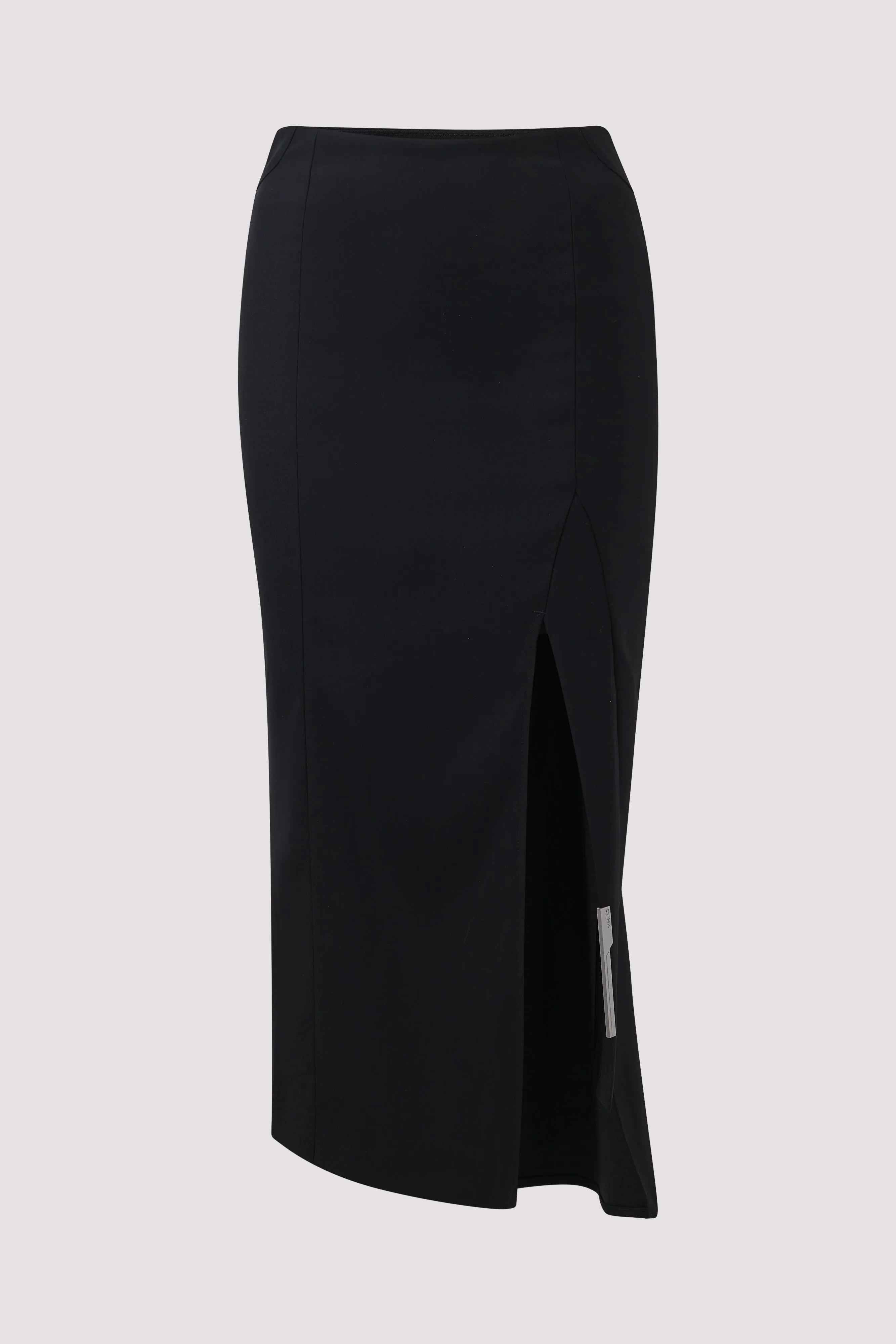 Black Asymmetrical Fitted Skirt
