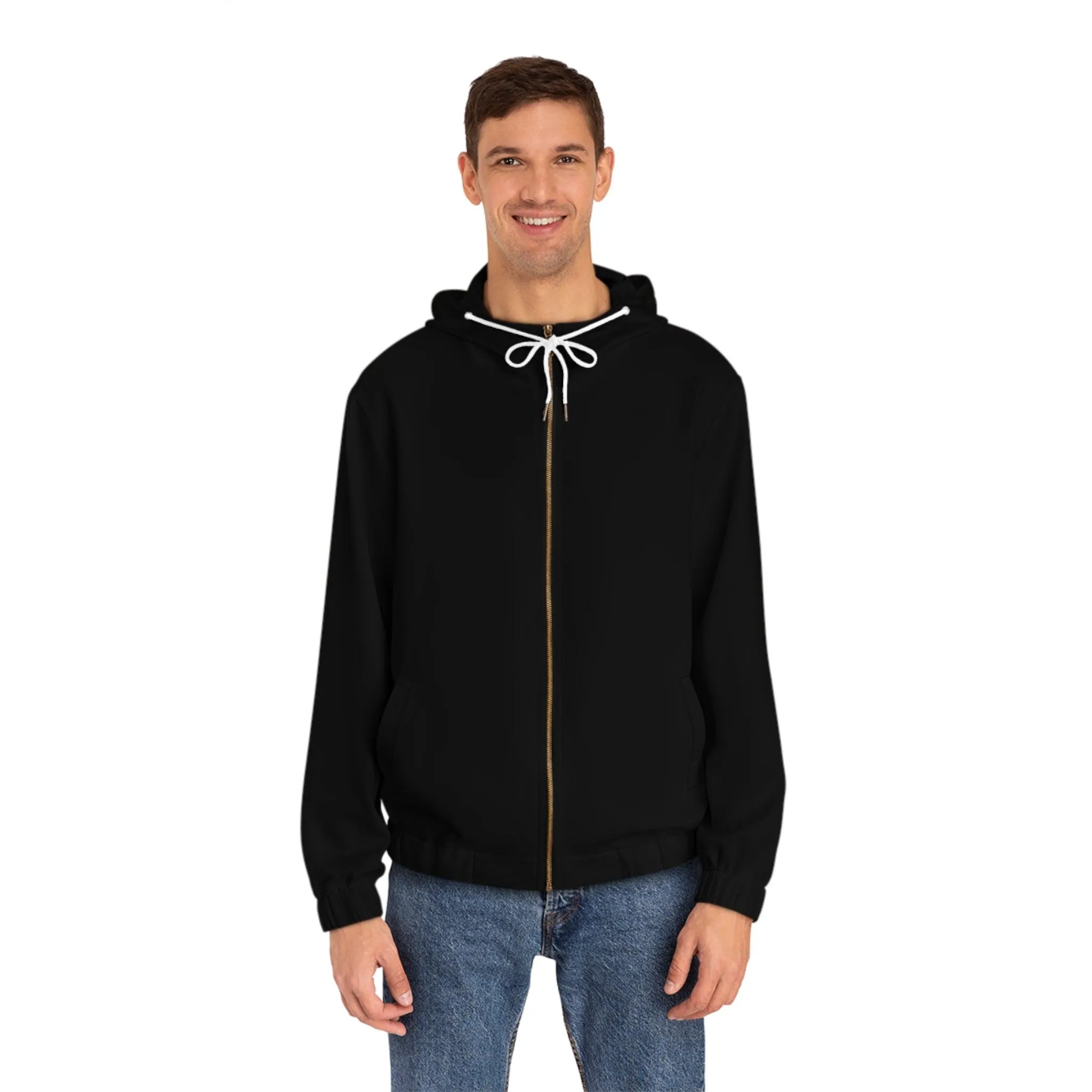 Black Men's Full-Zip Hoodie