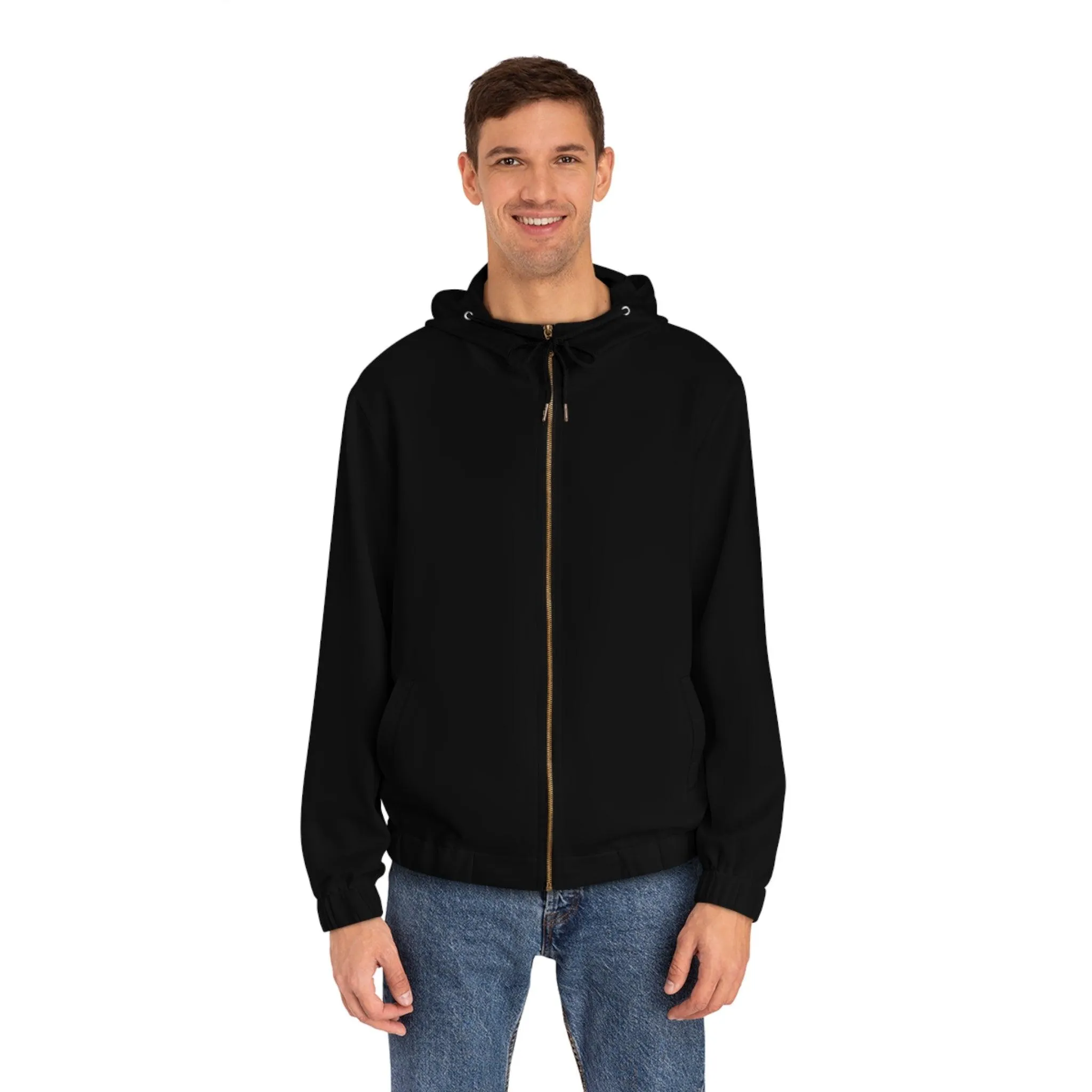 Black Men's Full-Zip Hoodie