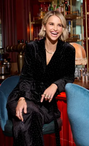 Black Velvet and Silver Diamante Blazer by Vogue Williams