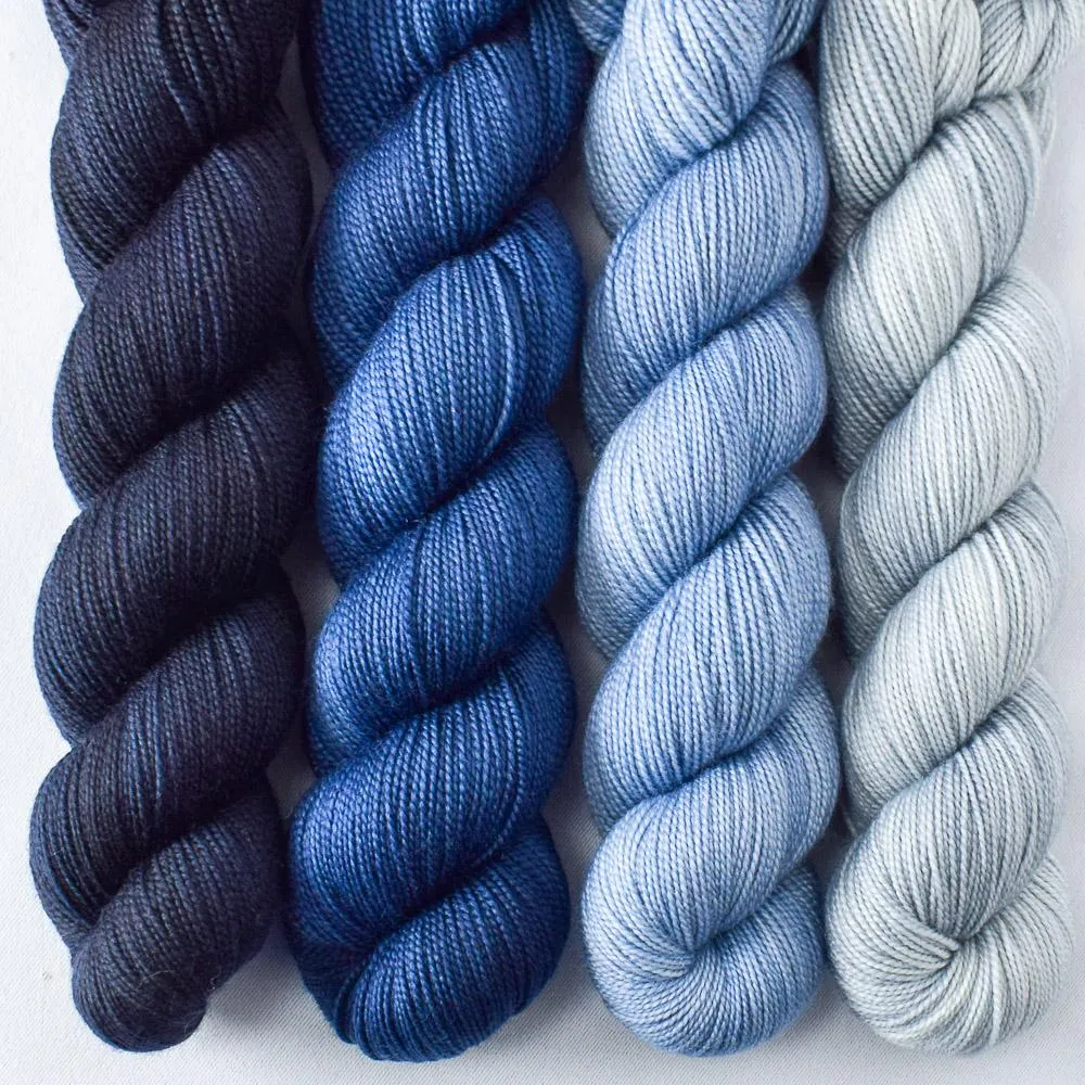 Blackbird, Denim, Puff of Smoke, Stonewashed - Yummy 2-Ply Quartet