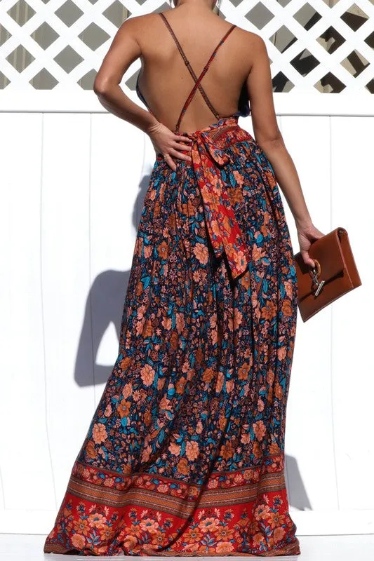 Bohemian Floral Maxi Dress
