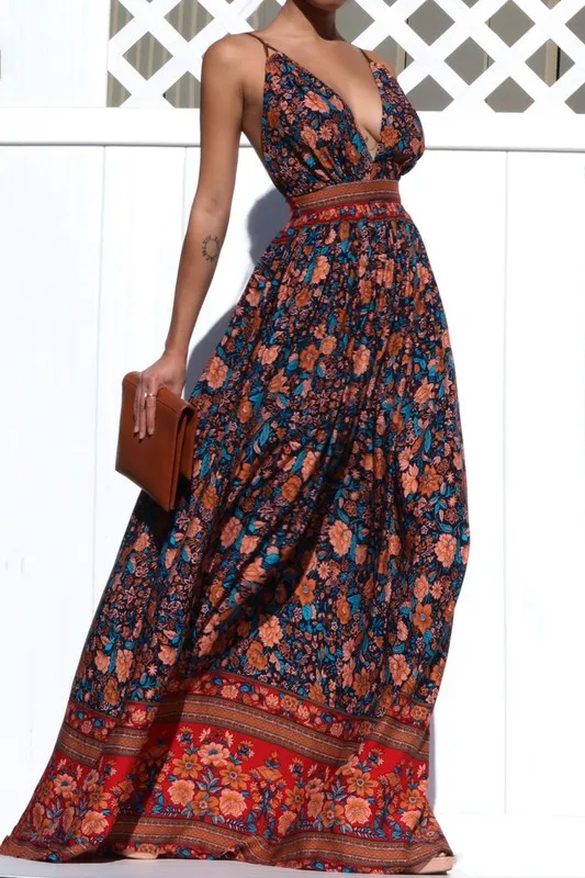 Bohemian Floral Maxi Dress