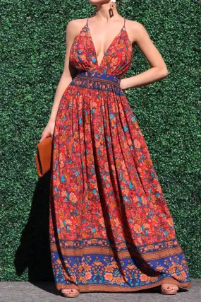 Bohemian Floral Maxi Dress