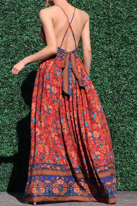 Bohemian Floral Maxi Dress