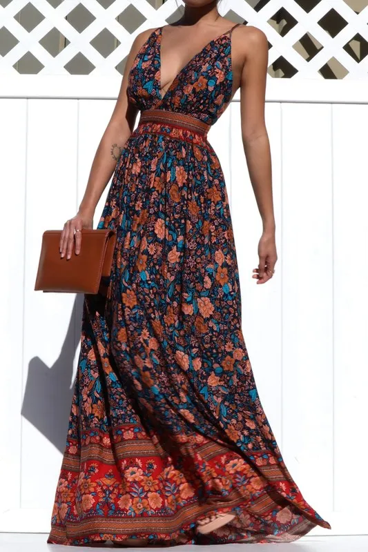 Bohemian Floral Maxi Dress