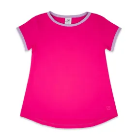 Bridget Basic Tee - Power Pink with Petal Purple