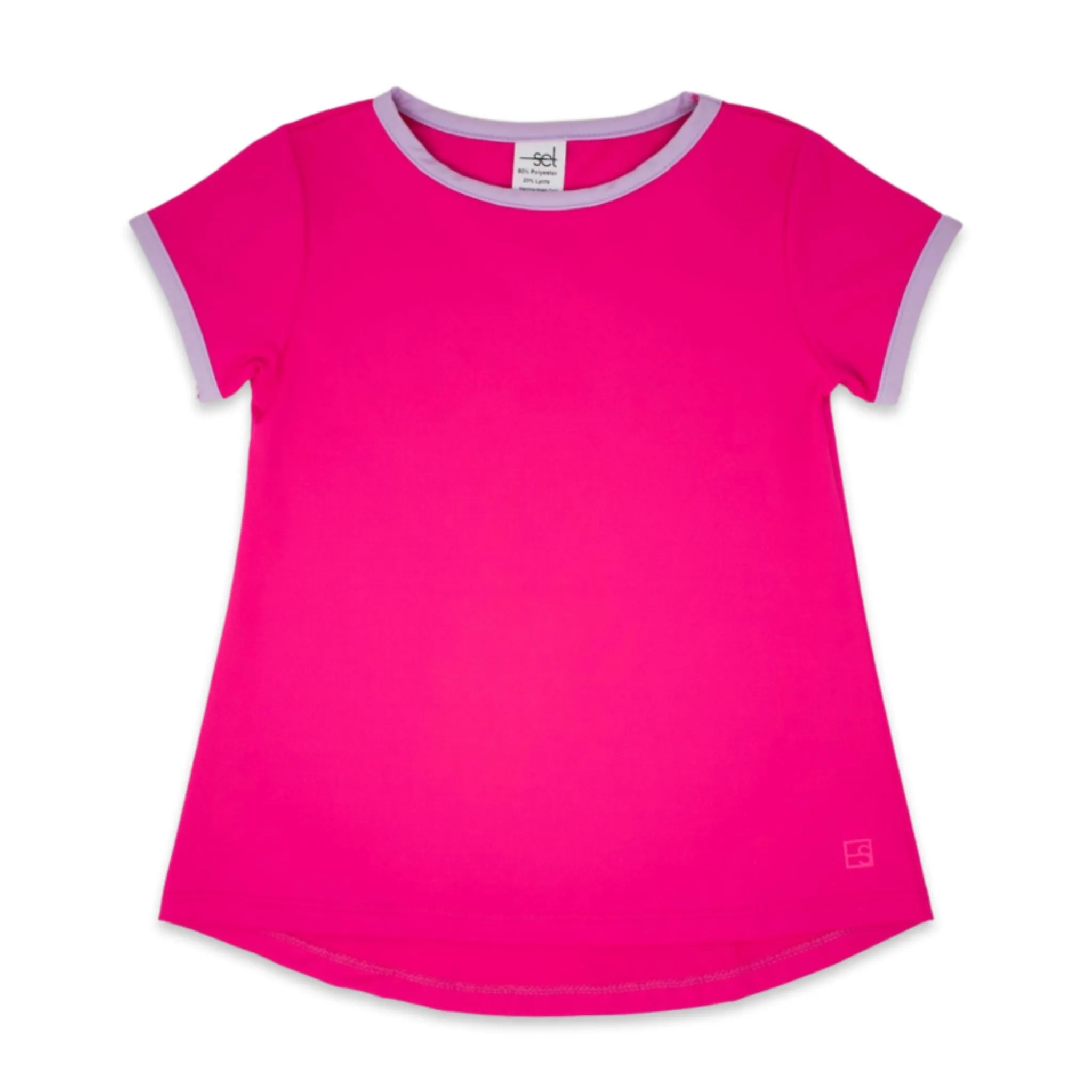 Bridget Basic Tee - Power Pink with Petal Purple