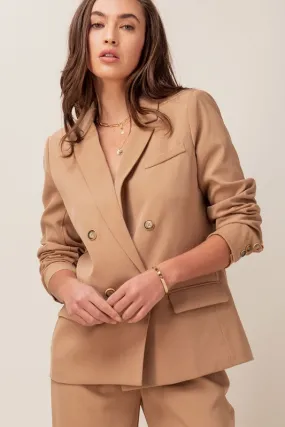 BROOKE BUTTON UP BLAZER - CAMEL