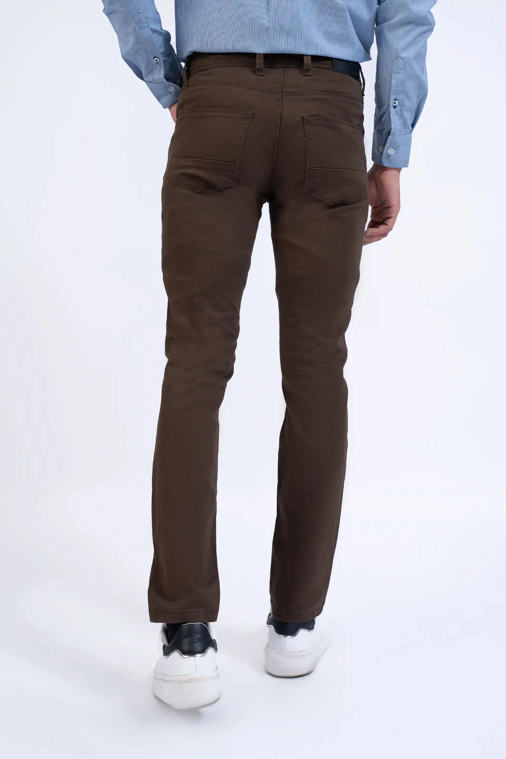 Brown Slim Fit 5 Pocket Pants