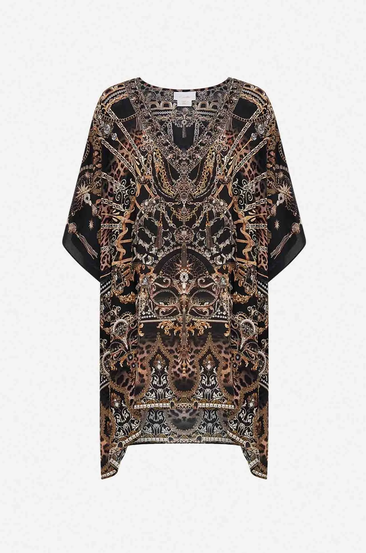 Camilla - Masked At Moonlight Rectangular V-Neck Kaftan