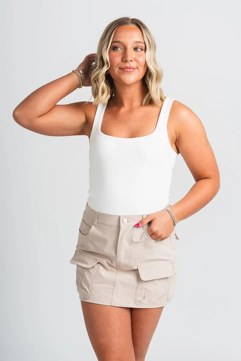 Cargo mini skirt khaki