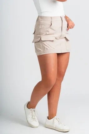 Cargo mini skirt khaki