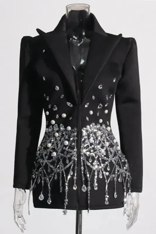 Chandelier Sequin Pearl Rhinestone Blazer