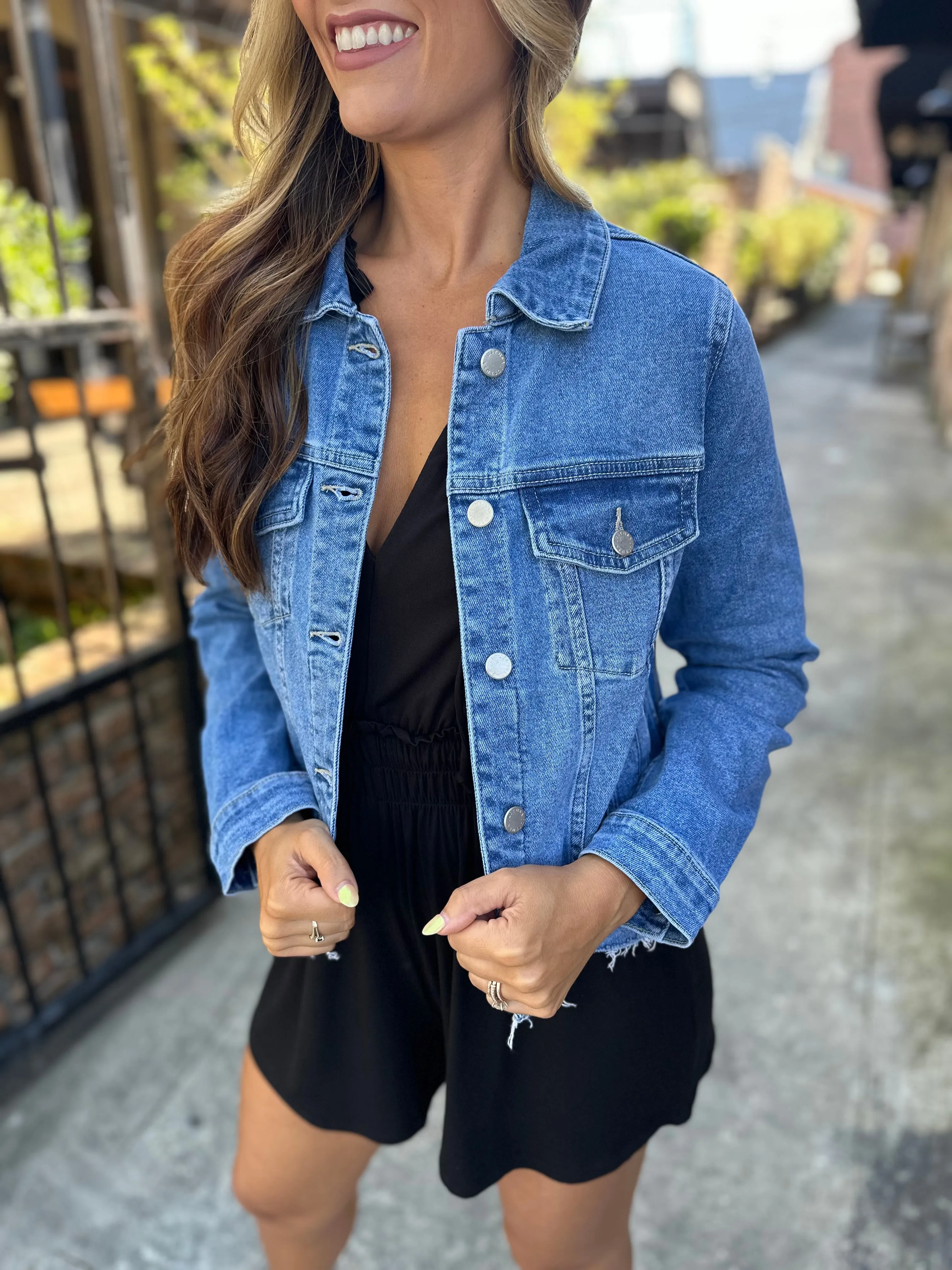Clean Denim Jacket- Medium Denim