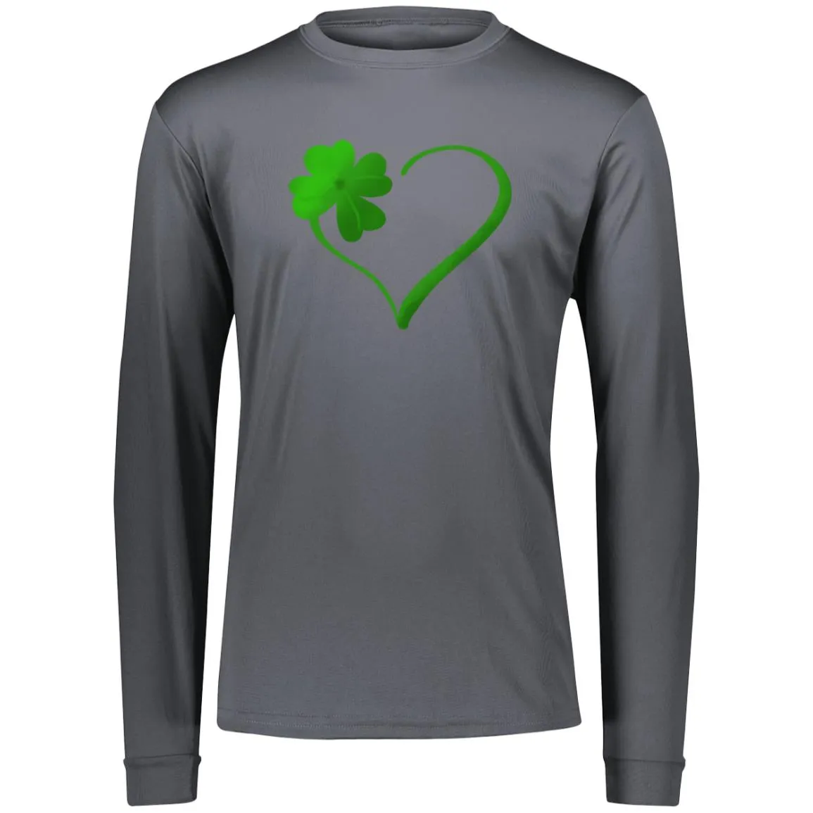 Clover Heart -- Youth Moisture-Wicking Long-Sleeve Tee