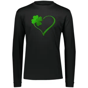 Clover Heart -- Youth Moisture-Wicking Long-Sleeve Tee