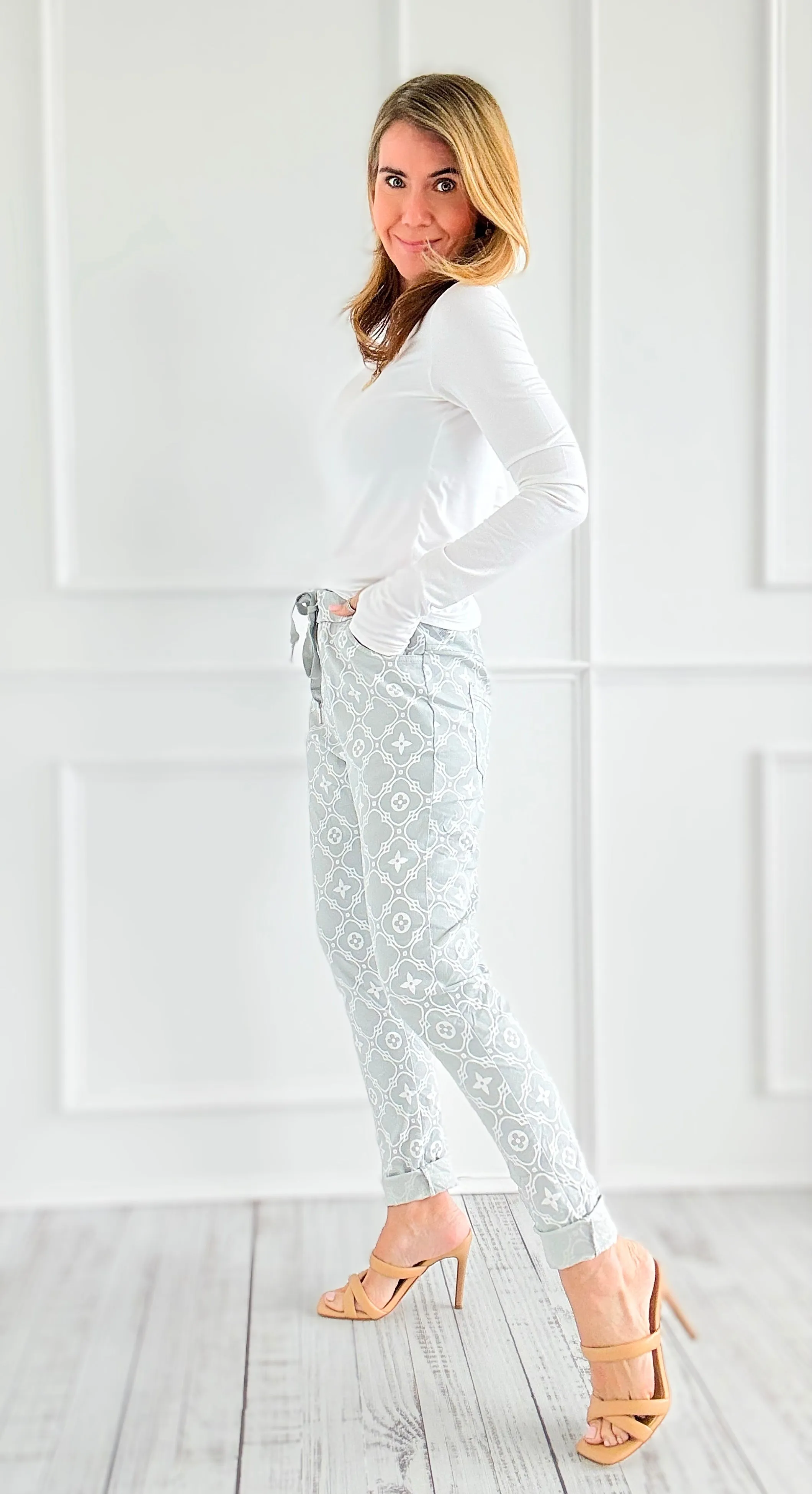 Clover Italian Joggers- Grey