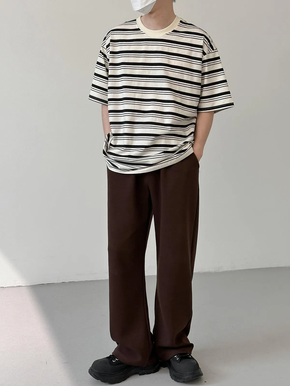 Cotton Striped Breathable T-shirt