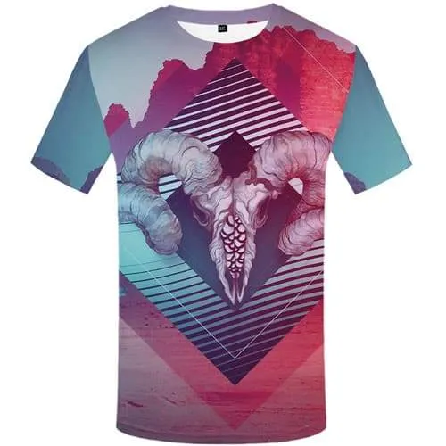 Deer T-shirt Men Animal T shirts Funny Mountain T-shirts 3d Colorful Tshirts Cool Art Tshirt Anime Short Sleeve summer Unisex