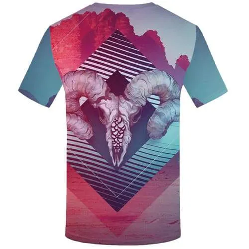 Deer T-shirt Men Animal T shirts Funny Mountain T-shirts 3d Colorful Tshirts Cool Art Tshirt Anime Short Sleeve summer Unisex