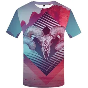 Deer T-shirt Men Animal T shirts Funny Mountain T-shirts 3d Colorful Tshirts Cool Art Tshirt Anime Short Sleeve summer Unisex