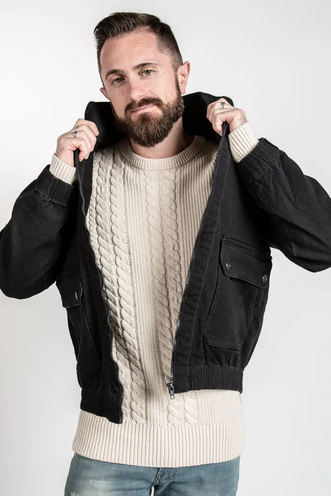 Denim Bomber - Black