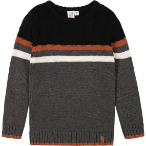 Deux Par Deux boys color block cable sweater