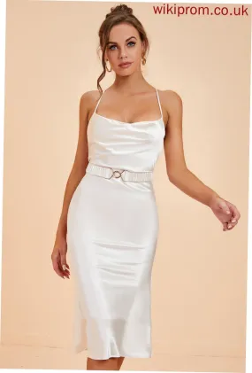 Dresses Midi Neck Cowl Polyester Club Dresses Bodycon Sexy Sleeveless Val