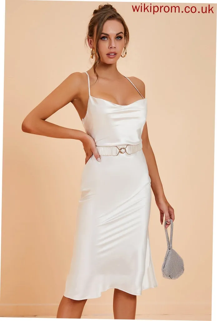 Dresses Midi Neck Cowl Polyester Club Dresses Bodycon Sexy Sleeveless Val