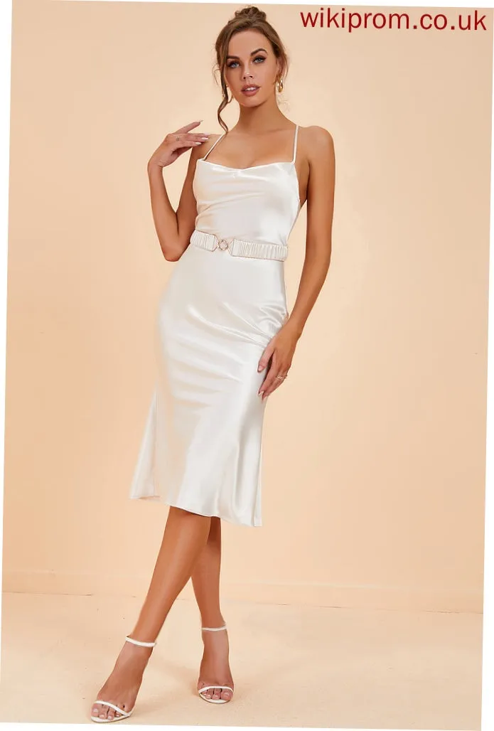 Dresses Midi Neck Cowl Polyester Club Dresses Bodycon Sexy Sleeveless Val