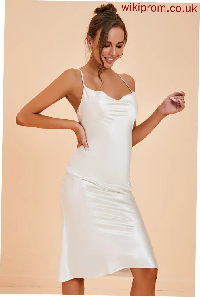 Dresses Midi Neck Cowl Polyester Club Dresses Bodycon Sexy Sleeveless Val