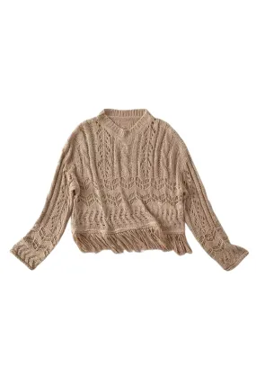 'Eileen' Round-Neck Tassel Knitted Sweater