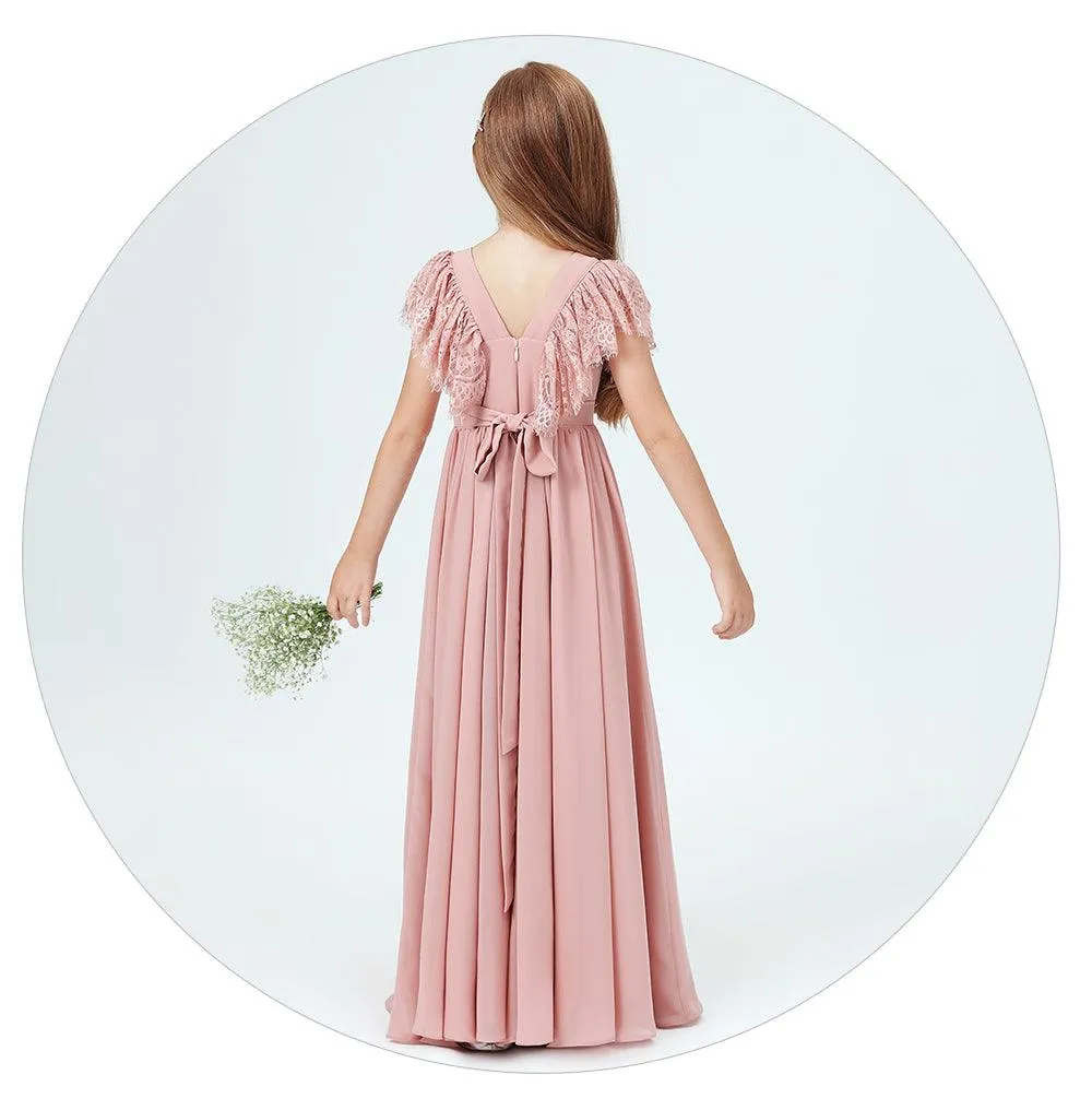 Elegant Prom Style Flower Girl Gown for Weddings & Parties