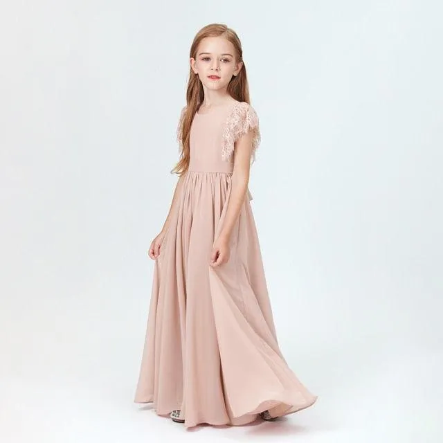 Elegant Prom Style Flower Girl Gown for Weddings & Parties