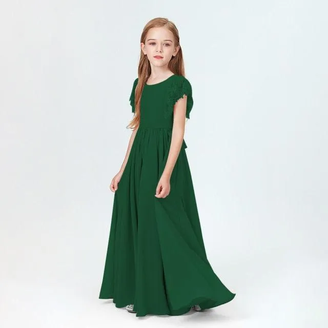Elegant Prom Style Flower Girl Gown for Weddings & Parties